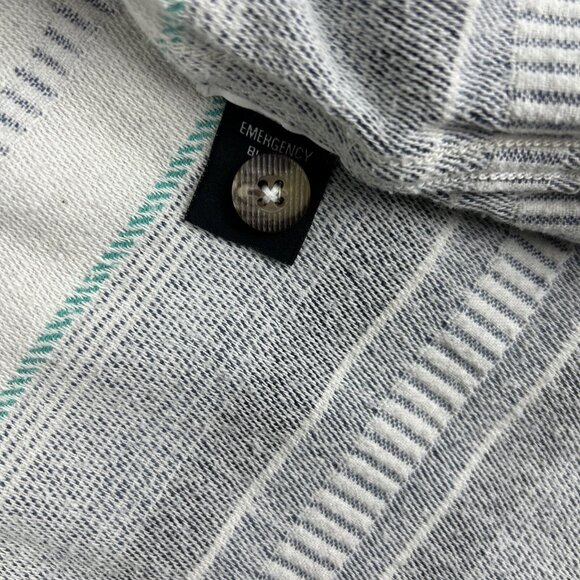 Billabong Hooded Button Shirt Men's XL Black Blue Hoodie Long Sleeve Striped - Picture 4 of 8